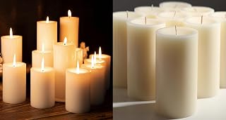 Bundle of 24 Packs Different Size Pillar Candles