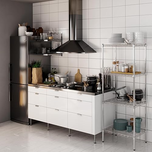 Miniatura 1 de Kit de estantería de alambre cromado de 4 niveles de 18 pulgadas de profundidad x 24 pulgadas de ancho x 64 pulgadas de alto  Unidad de estante de