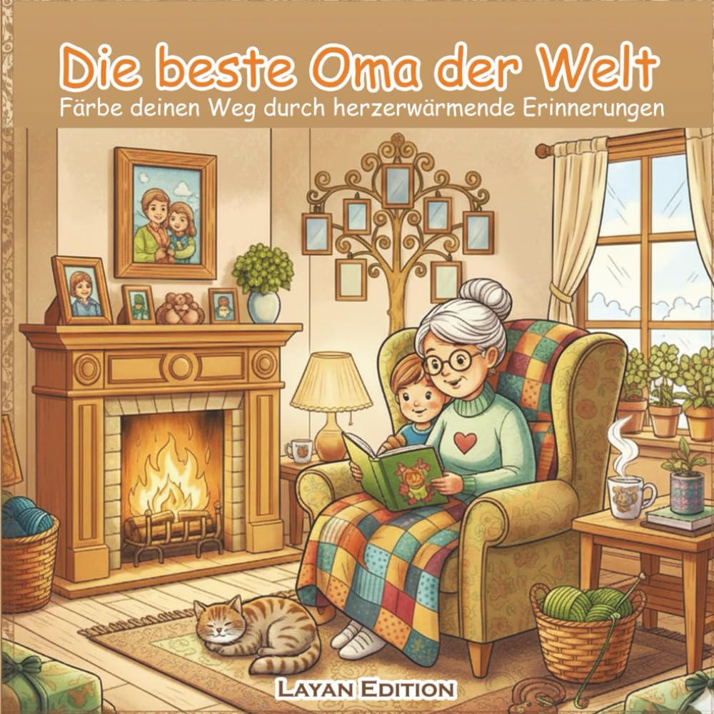 Die Beste Oma Der Welt Malbuch Für Kinder: 48 Entspannende Seiten Voller Liebevoller Momente mit Oma, Backen, Gärtnern und zeitloser Freude | 8,5 x 8,5"