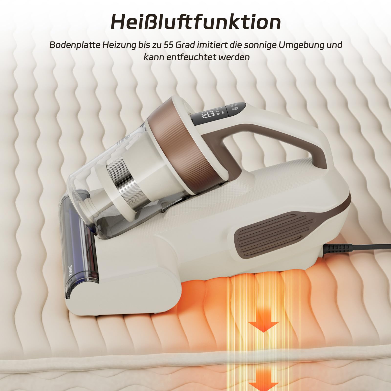 Jimmy BX6 Lite Milbensauger 15kPa Matratzensauger mit Staubsensor Heißluftfunktion UV-C Licht