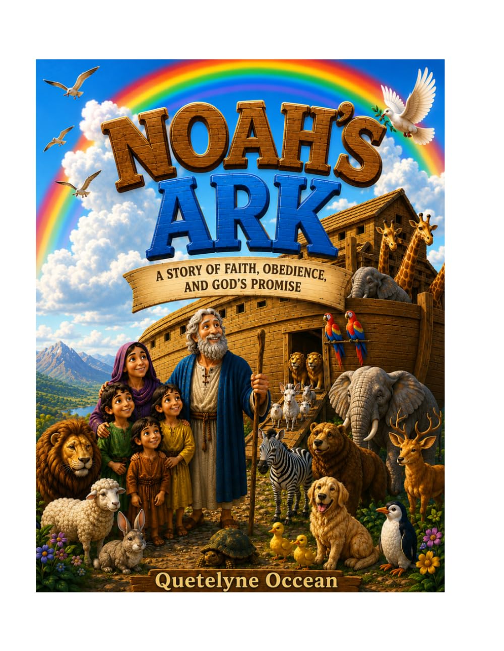 Noah's Ark: A Beautiful Bible Story for Kids: A Heartwarming Christian Picture Book About Faith, Obedience, God's Promise, and the Rainbow for Children Ages 3–8