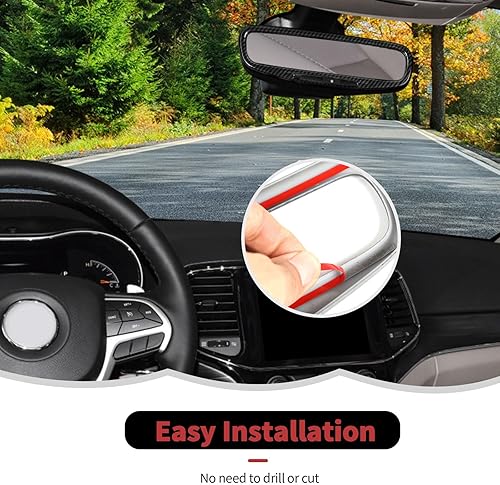 Miniatura 4 de Cubierta de espejo retrovisor de fibra de carbono, decoración de marco de decoración interior para Jeep Grand Cherokee 2017-2020, para Jeep Grand