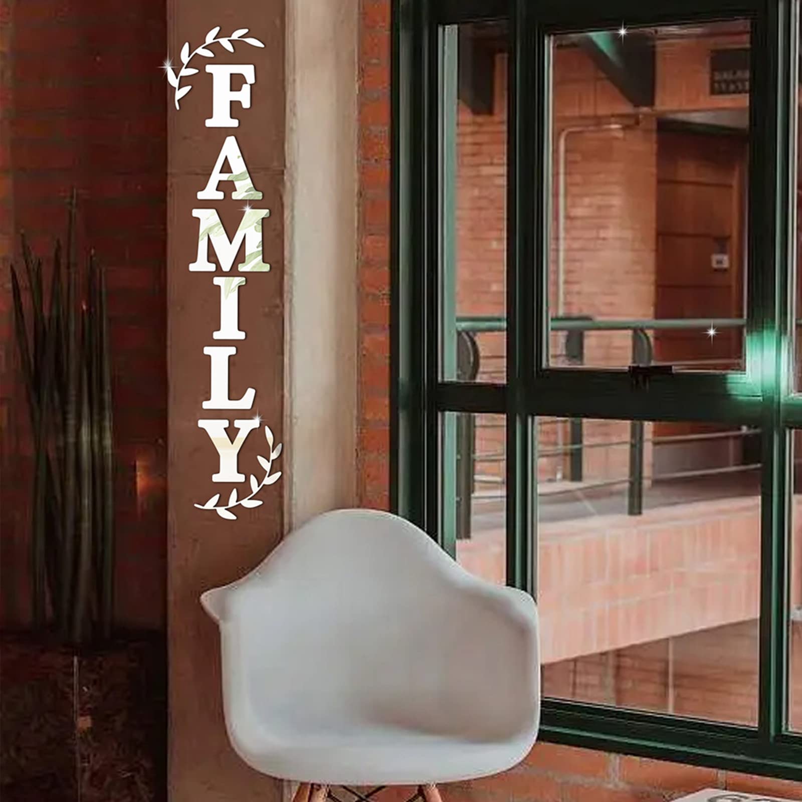 Sicheii Family Letters Mirror Wall Decor, 3D Acrylic Mirror Wall Decal Stickers Family Letter Quotes Home Decor - Image 4