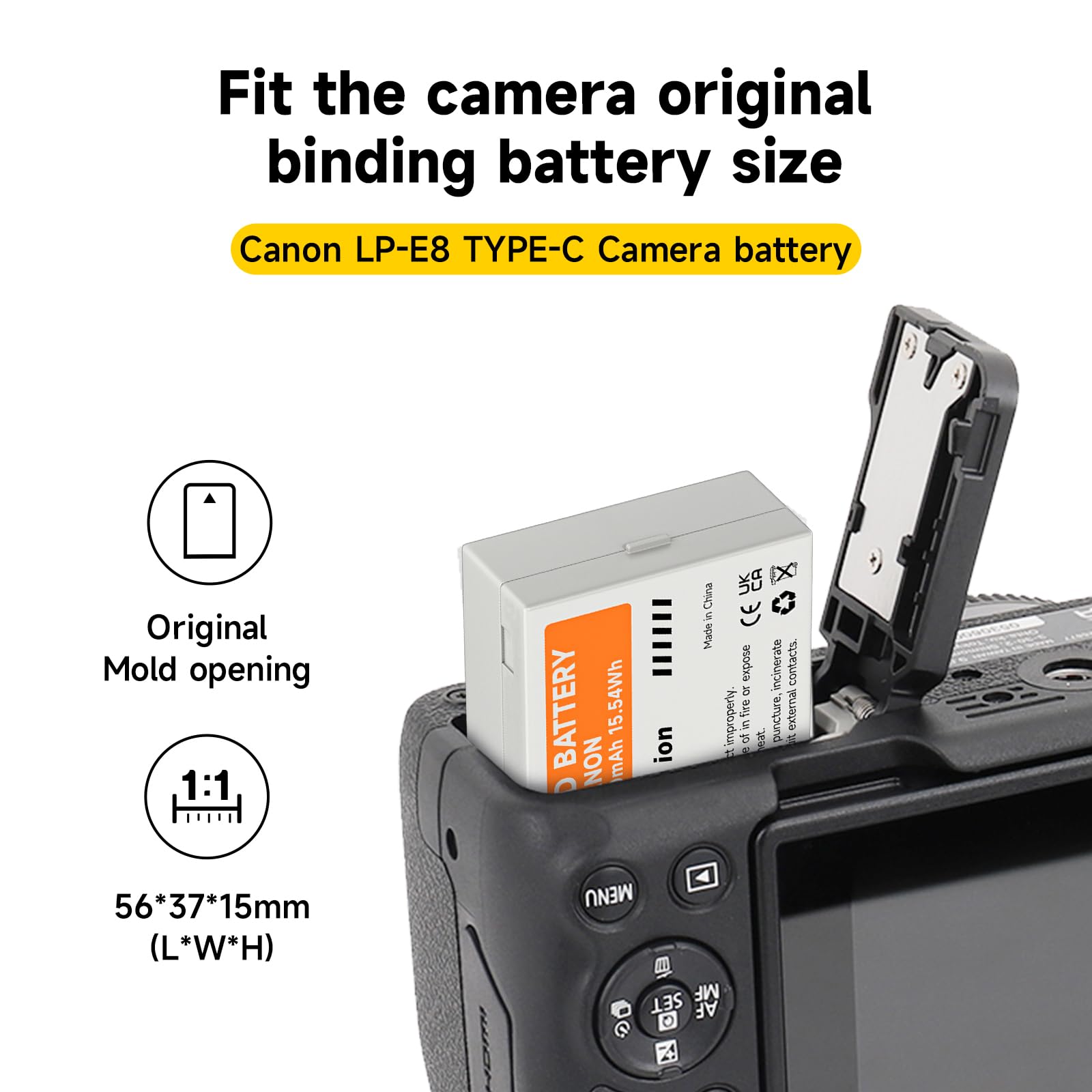 Canon Battery Charger Canon Eos Rebel T7 LP-E8 Battery, Pack