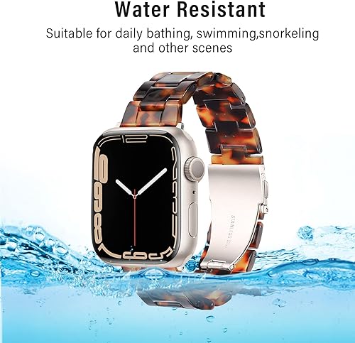 Miniatura 5 de HOPO Compatible con Apple Watch Band Series Ultra1110987, pulsera de resina fina, moderna, ligera, repuesto para iWatch Series 654321SE para mujeres