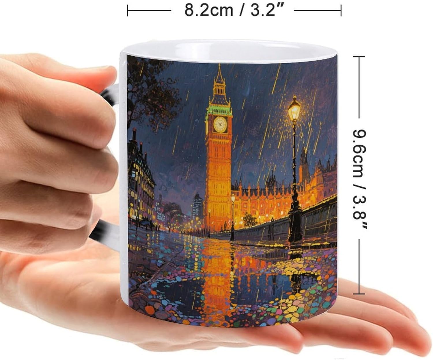 Color Changing Mug, Novelty Coffee Magic Cup, London Rainy Evening image 2