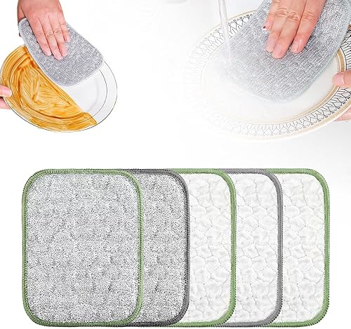 Trapos de alambre multiusos mejorados para lavar platos en húmedo y seco, almohadillas de metal reutilizables, paños de esponja, paños de alambre