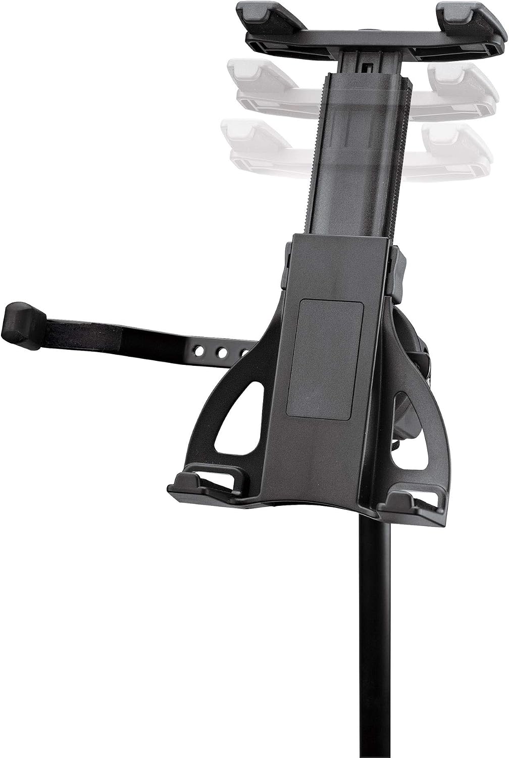 K&M - Konig & Meyer 19742.500.55 - Tablet Holder for Microphone Stand - Switch from Landscape to Portrait - Professional Grade for all Musicians - Studio or Remote Home Use - German Made - Black