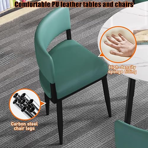 Miniatura 5 de YVYKFZD Juego de mesa y silla para sala de recepción de oficina, mesa de centro redonda simple para conferencias, juego de mesa de comedor de cocina