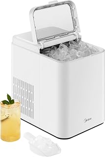 Midea Macchina Ghiaccio da Casa Portatile 12kg/24h Inclusi Paletta/Cestello