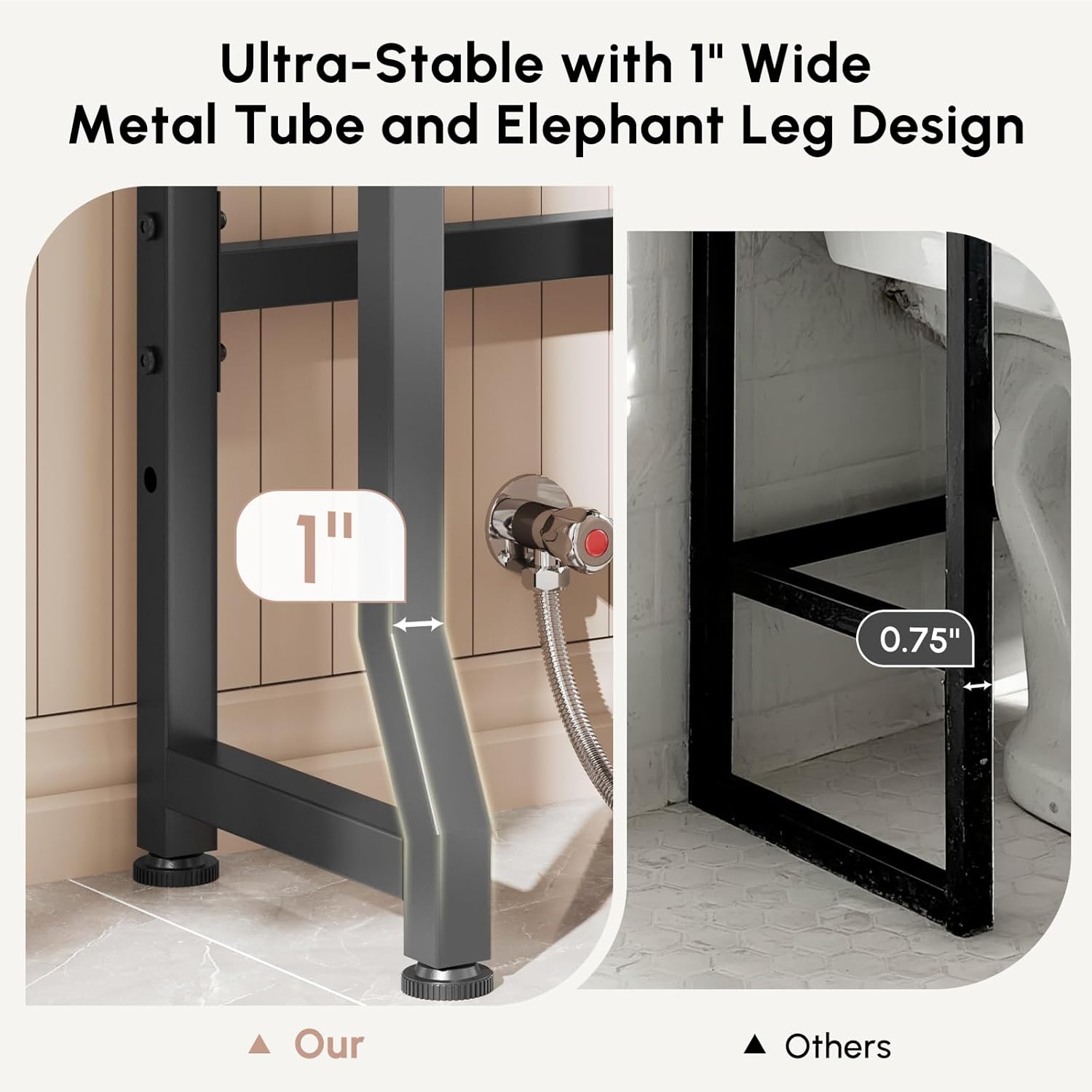 USHOWER Over The Toilet Storage Cabinet, Bathroom Organizers and Storage with Barn Doors, Thicken Metal Stand & MDF Wood Above Toilet Storage Cabinet, Freestanding Space Saver, Black