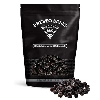 Raisins, Jumbo Flame, Packaged in a 1 lb. 16 oz. resealable pouch bag, USA, Great trace mineral, boron, in the diet, Vegan, No Added Sugar, Energy Boost snack, Luscious, Kids and Adults, Seedless by Presto Sales LLC