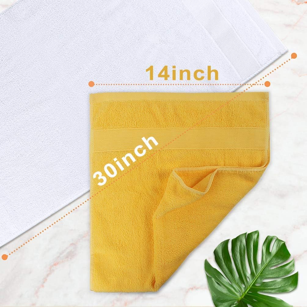 Years Calm 2 Pack Cotton Hand Towels, Durable Highly Absorbent Soft Washcloth, Towel for Hotel Bathroom, 13 x 29 Inch (White)