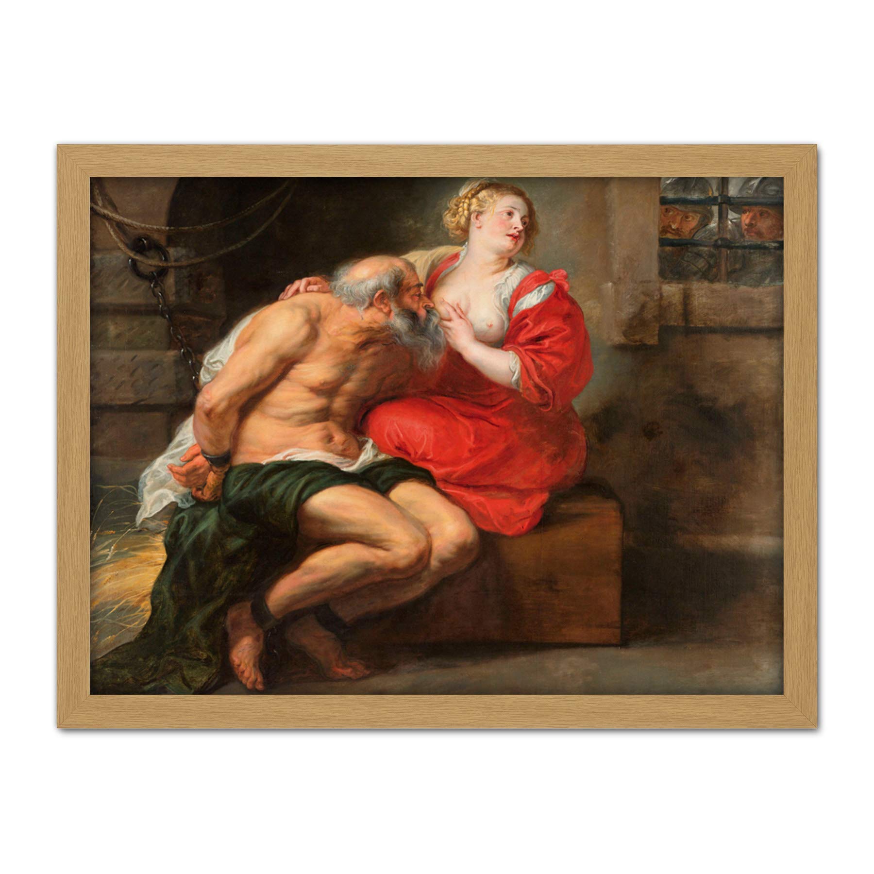 Artery8 Peter Paul Rubens Cimon And Pero Roman Charity Artwork Framed Wall Art Print 18X24 Inch