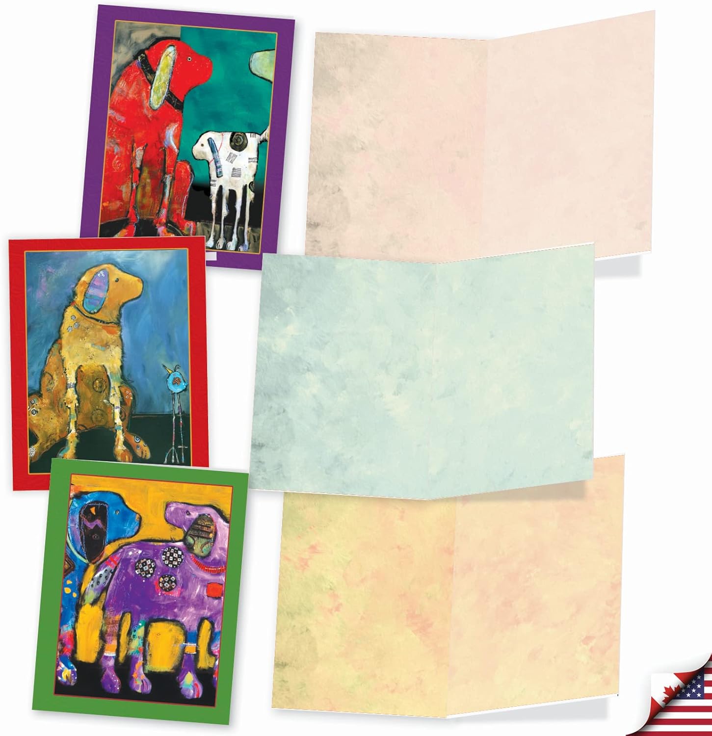 The Best Card Company - 10 Blank Dog Greeting Cards for All Occasions (4 x 5.12 Inch) - Painted Pups M3320 - Image 4