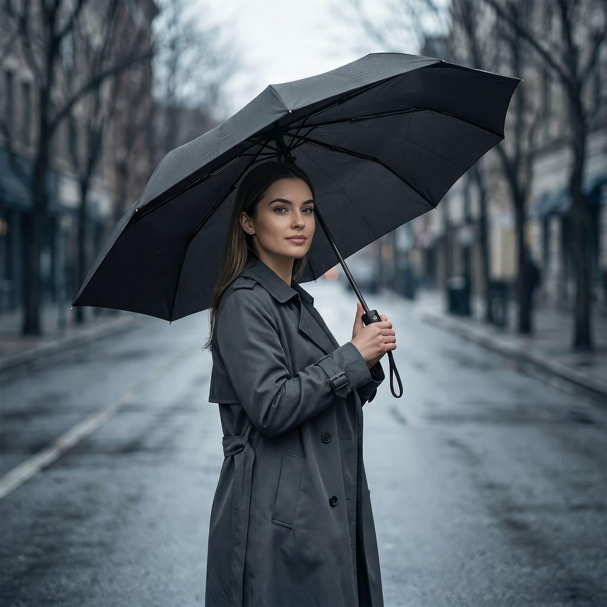 Liberty Imports Paquete de 3 paraguas de lluvia resistentes al viento, compactos, ligeros, automáticos, fuertes y portátiles, para hombres y mujeres (Ed.1)