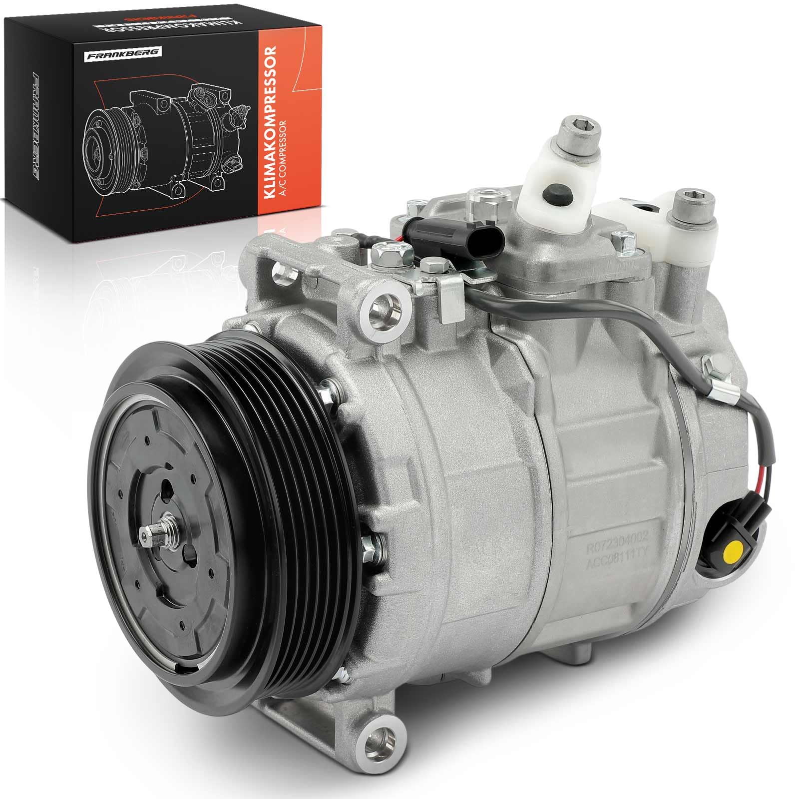 Frankberg Compresseur de climatisation avec embrayage A0022306511 | Compatible avec: Bus Vito W639, Viano W639, Sprinter 4-T Box B904, Châssis-plateau Classe E VF211, CLK C208