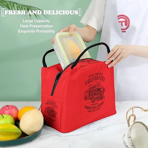 Miniatura 5 de Fiambrera de bomberos con aislamiento, bolsa de mano para alimentos para mujeres y hombres