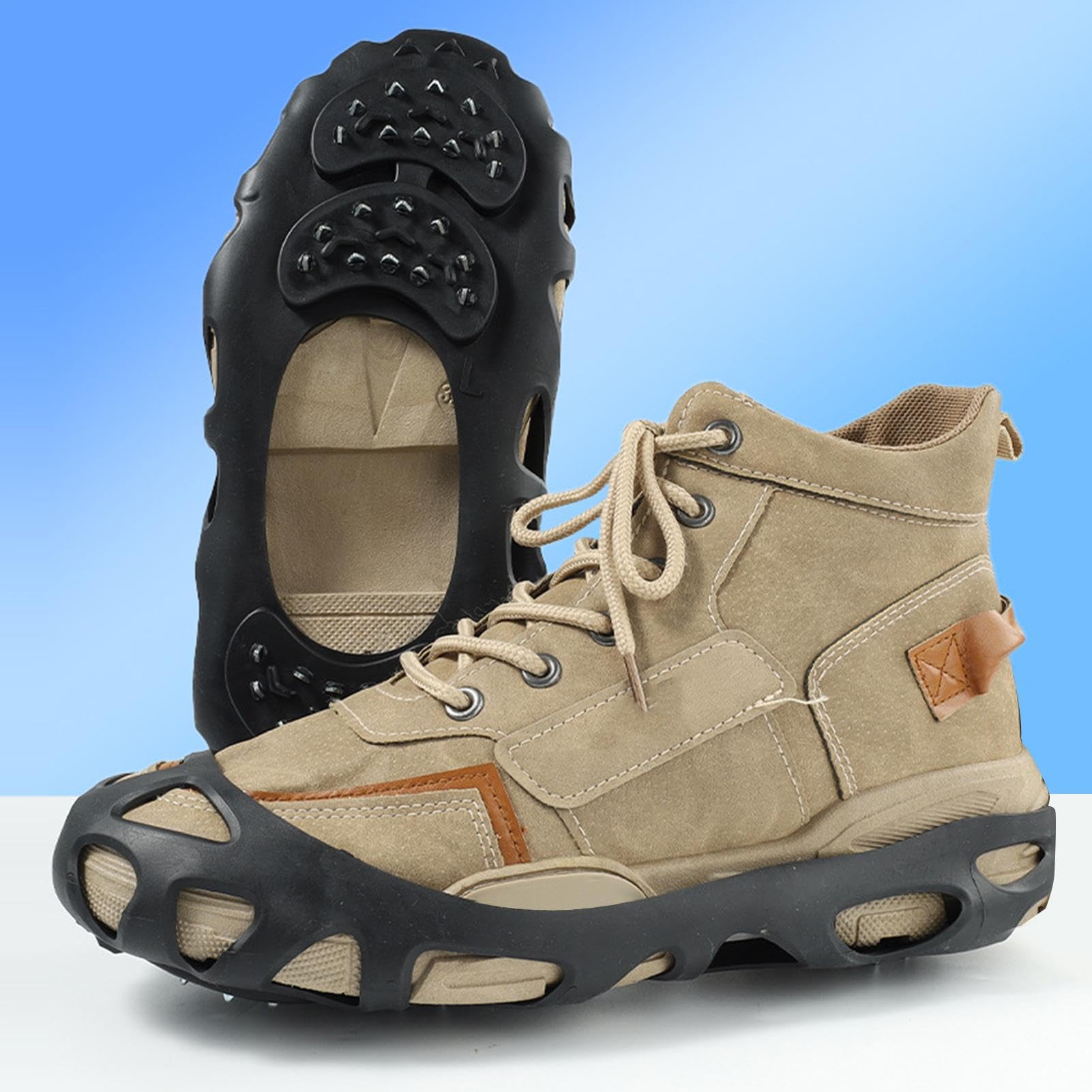 Artigli da ghiaccio antiscivolo generici, tacchetti per scarpe per neve e ghiaccio, artigli da ghiaccio antiscivolo a 30 denti per scarpe - Artigli da ghiaccio multiuso, pinze da neve