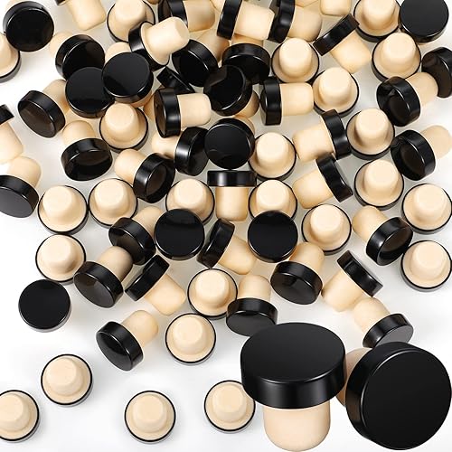 Yookeer Tapón en forma de T de corcho para botellas de vino, tapón reutilizable para botellas de cerveza, bricolaje (negro, 72 piezas)