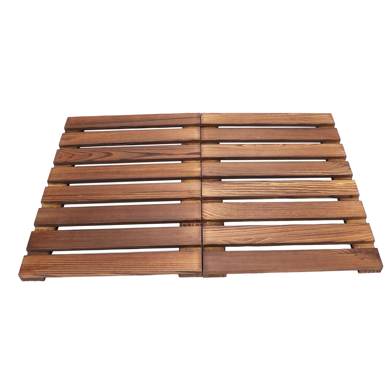 Tappetino da Bagno in Legno Pieghevole e Antiscivolo, 59 x 41,2 cm, per Doccia, Spa, Sauna, Piscina, Uso Interno ed Esterno