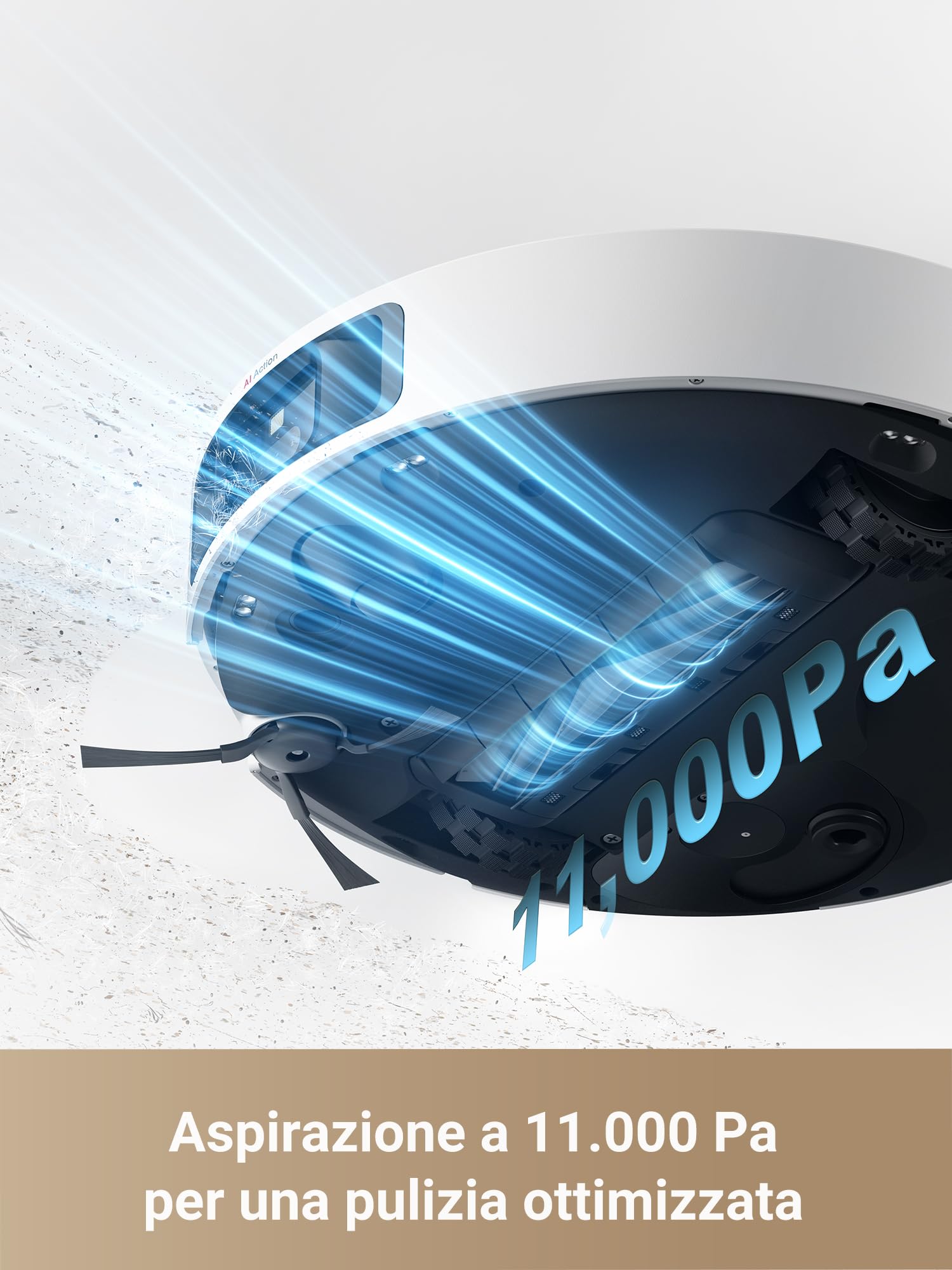 dreame L40 Ultra Robot Aspirapolvere Lavapavimenti, Spazzola Laterale Estensibile e Sollevabile, 11.000 Pa, Auto-Pulizia dei Moci con Acqua Calda a 65°C, Svuotamento Automatico, Controllo Vocale