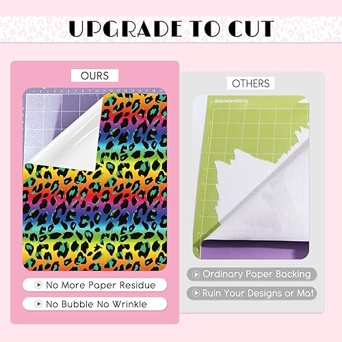 Miniatura 75 de Tintnut Vinilo permanente – 10 hojas de 12 x 10 pulgadas, hojas de vinilo adhesivo permanente de leopardo arcoíris, vinilo adhesivo permanente