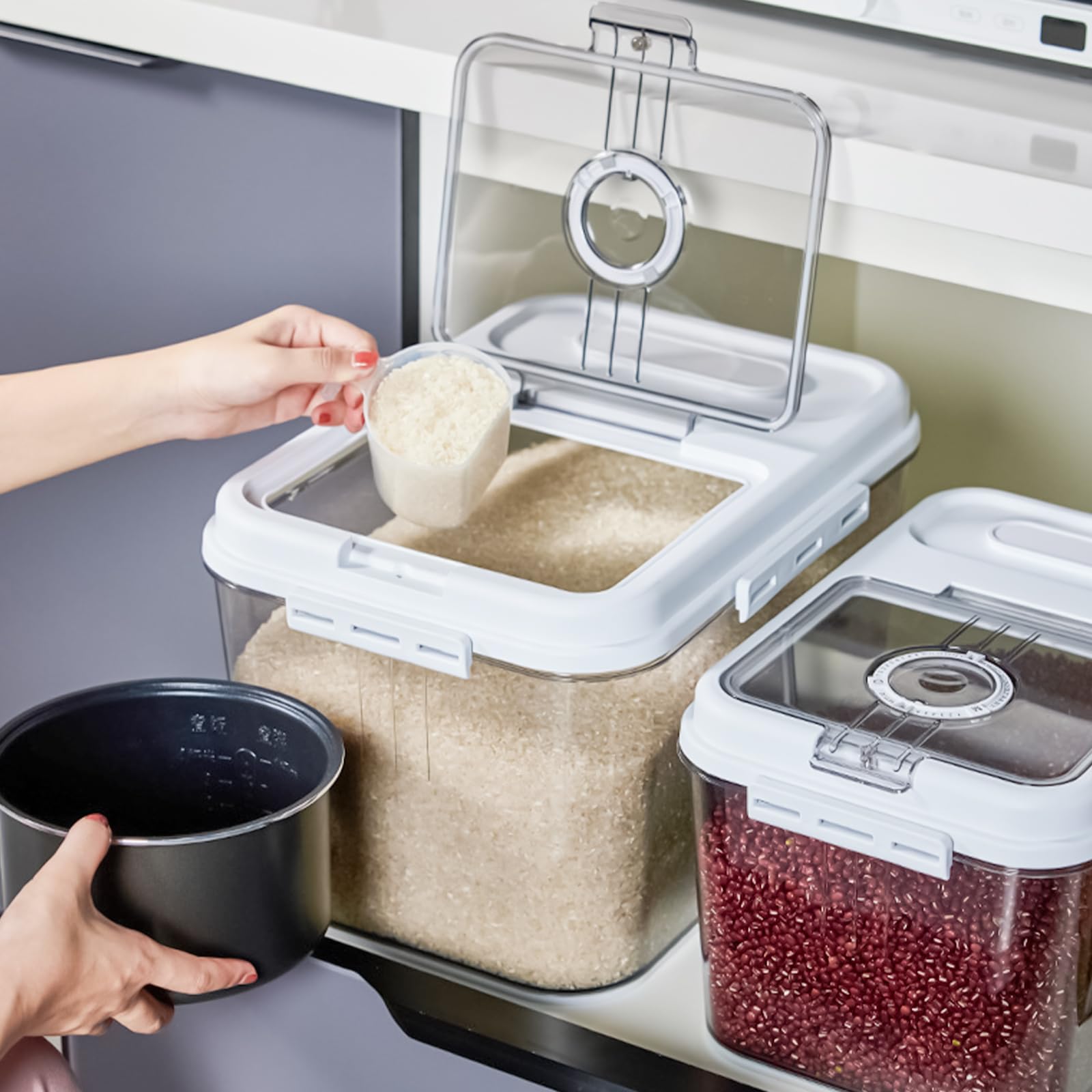 Airtights, scatola di riso per piano di lavoro della cucina, contenitore accessorio per pane fatto in casa toast e porta cuoco