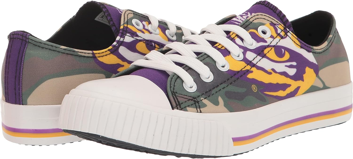 FOCO NCAA Womens NCAA College Team Logo Fashion Low Top Canvas Sneakers Shoes