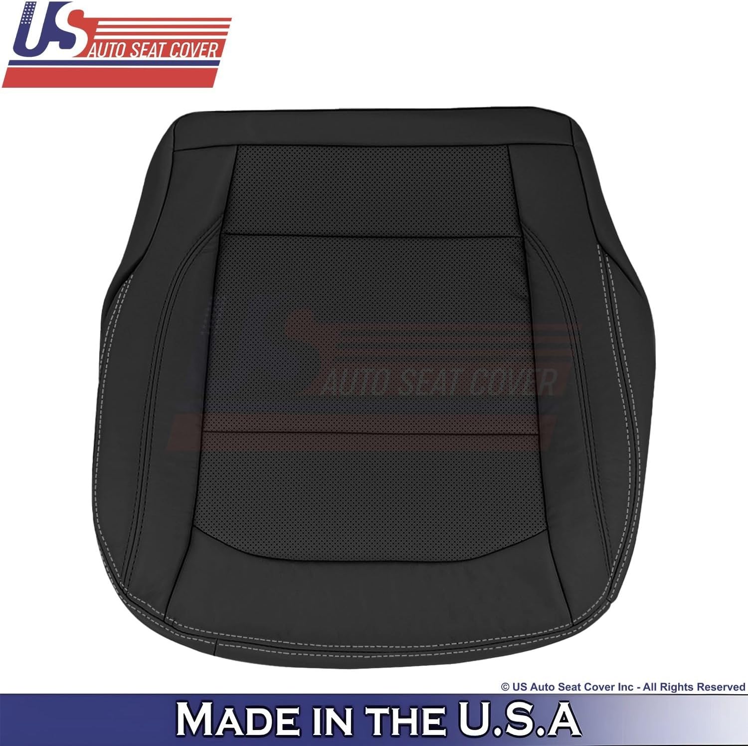 2016 to 2019 fits Ford Explorer Driver Bottom Leather Cover Black Silver Stitch