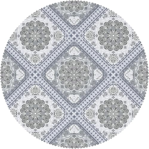 Miniatura 3 de Mantel redondo con temática de patrón turco, 48 pulgadas, tela impermeable, duradero, reutilizable, lavable, a prueba de derrames, resistente a las