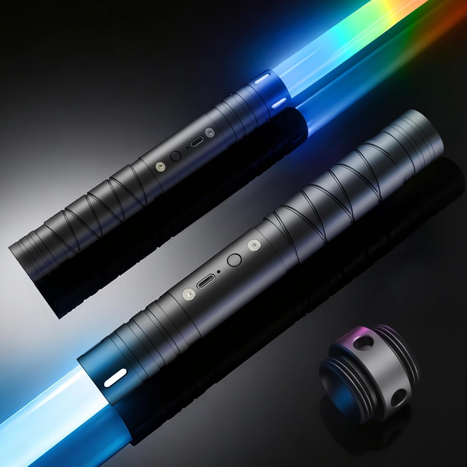 Lightsaber 23.62Inch, Smart IC+RGB Light Sabers 2-in-1