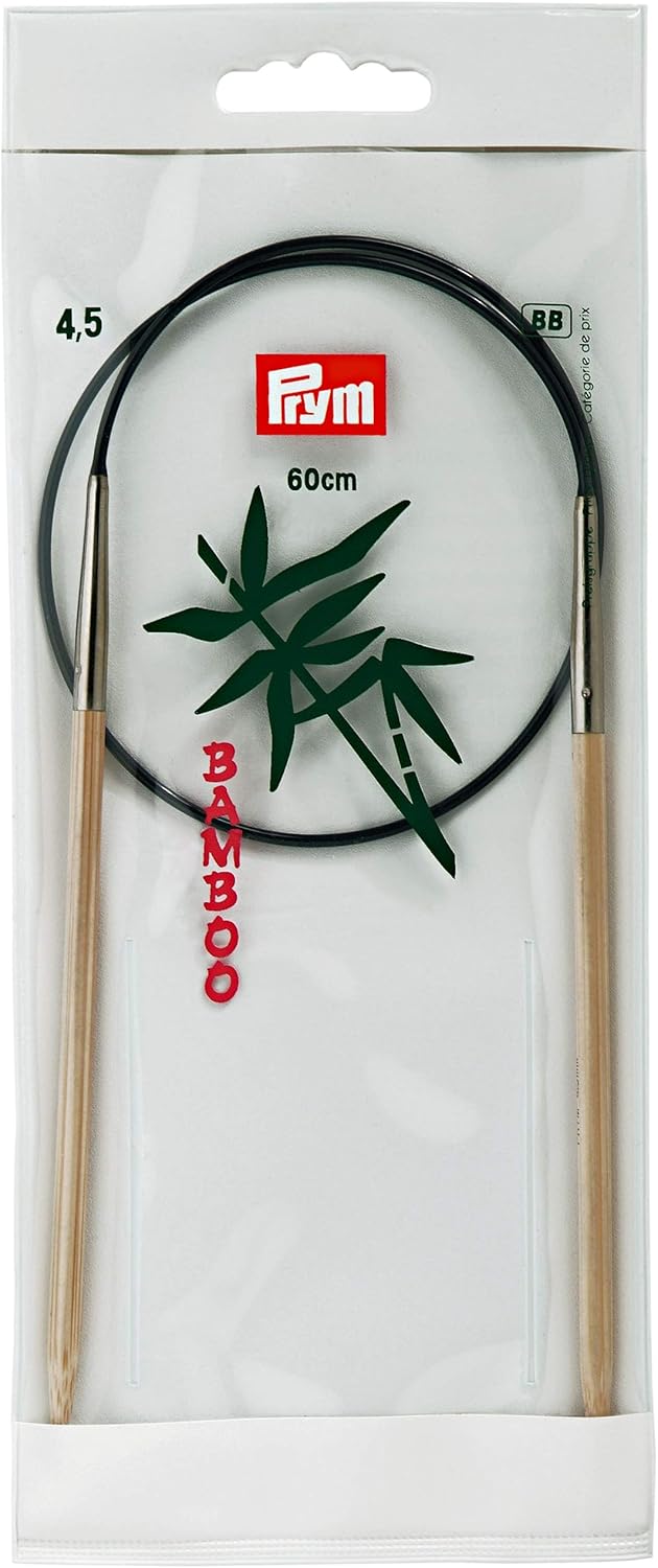 Prym 60 cm x 4.50 mm Circular Knitting Pins, Bamboo