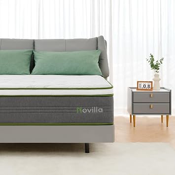Novilla Full Mattress, 10 Inch Full Size Hybrid Mattress in a Box with Individually Pocket Coils & Memory Foam, Supportive & Pressure Relief, Medium Firm Breathable Hybrid Mattress Full