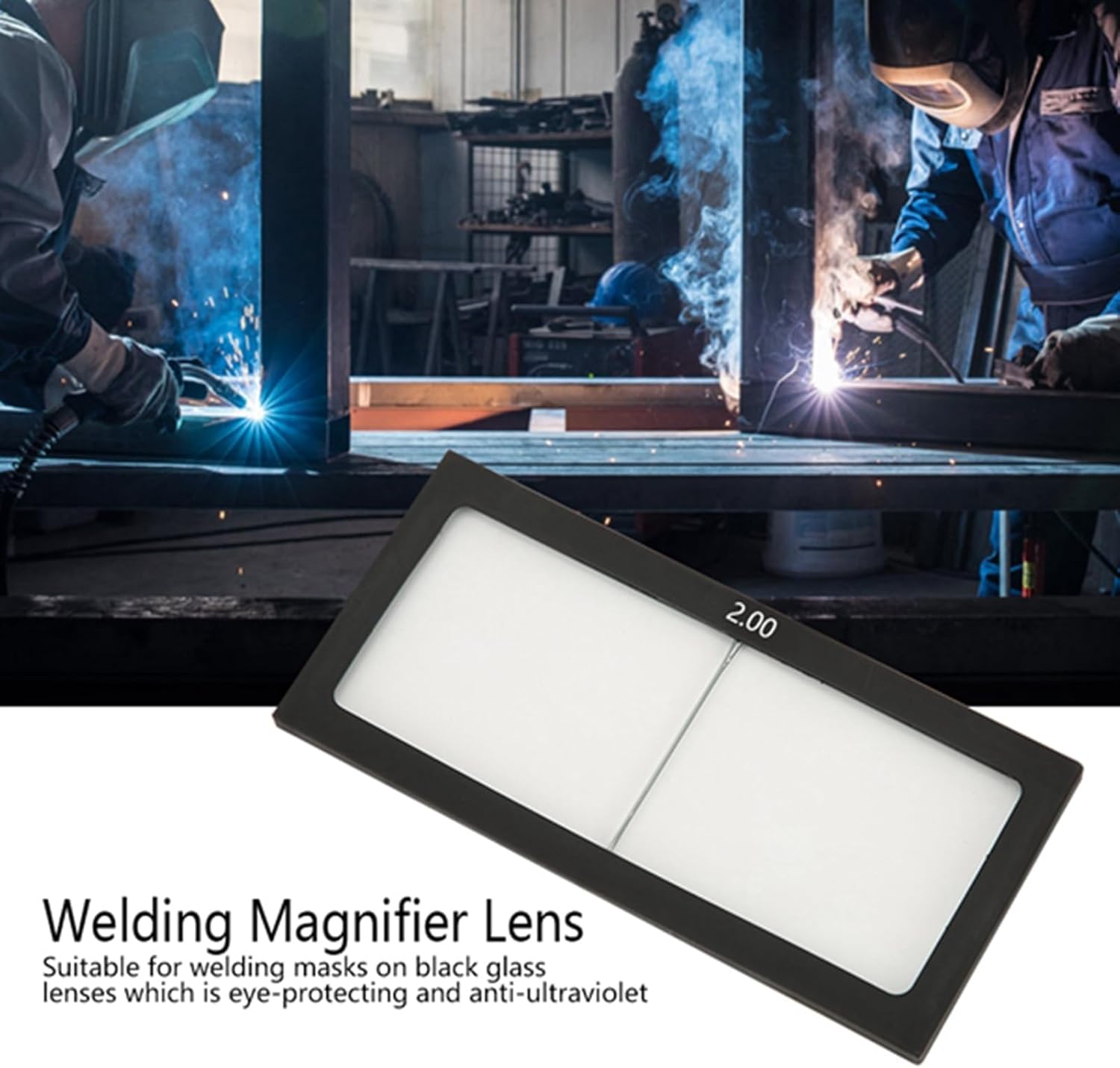 Welding Glass Magnifier Lens Automatic Darkening Filter Darkening Horizontal Eye-Protecting Welder Accessories 1.0/1.5/2.0/2.5/3.0 Diopter for Protective Welding, Arc Welding, Plasma Cutting (2.0)