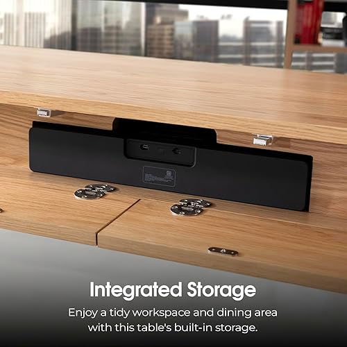 Miniatura 7 de Escritorio convertible, escritorio de oficina en casa simple y moderno con almacenamiento, escritorio plegable en mesa de comedor, mesa de comedor