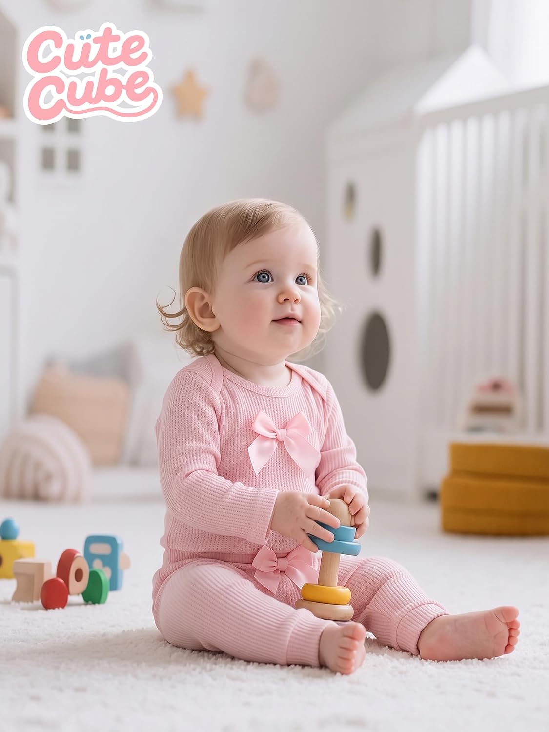 6 Pcs Baby Girls Bow Pants Layette Sets Newborn Outfits Infant