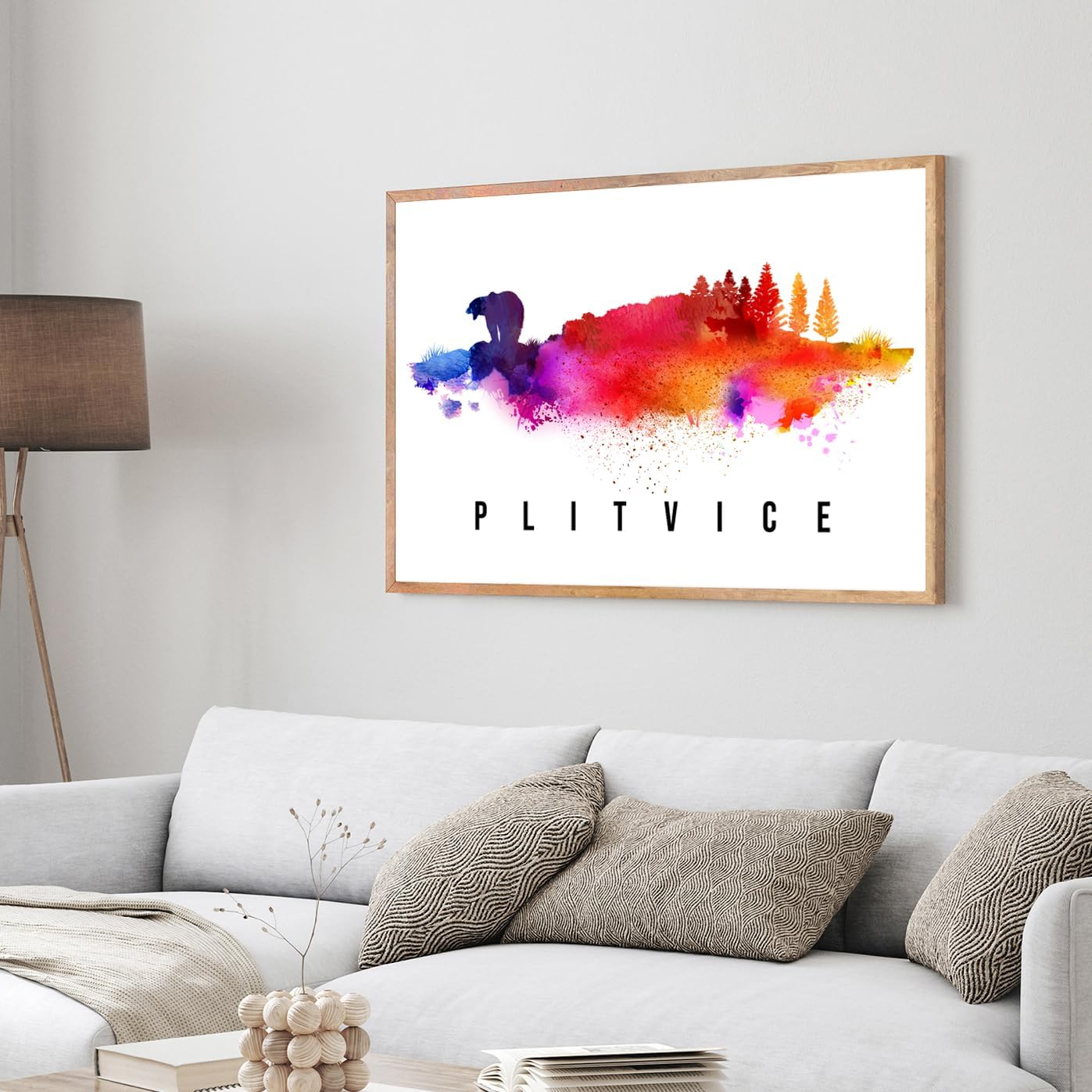 Pera Print Croatia Poster, Croatia-Plitvice Poster, Croatia Illustration Skyline City Poster, Modern Skyline Poster, Cityscape and Landmark Print, Home-Office Wall Art Decoration