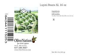 OliveNation Extra Large Dry Lupini Beans, High Protein Legume for Authentic Mediterranean Flavor, Non-GMO, Gluten Free, Kosher, Vegan - 16 ounces | Dried Extra-Large Beans for Antipasto, Snacking, Charcuterie, Sides - High Protein & Fiber, Perfect for Mediterranean Diet