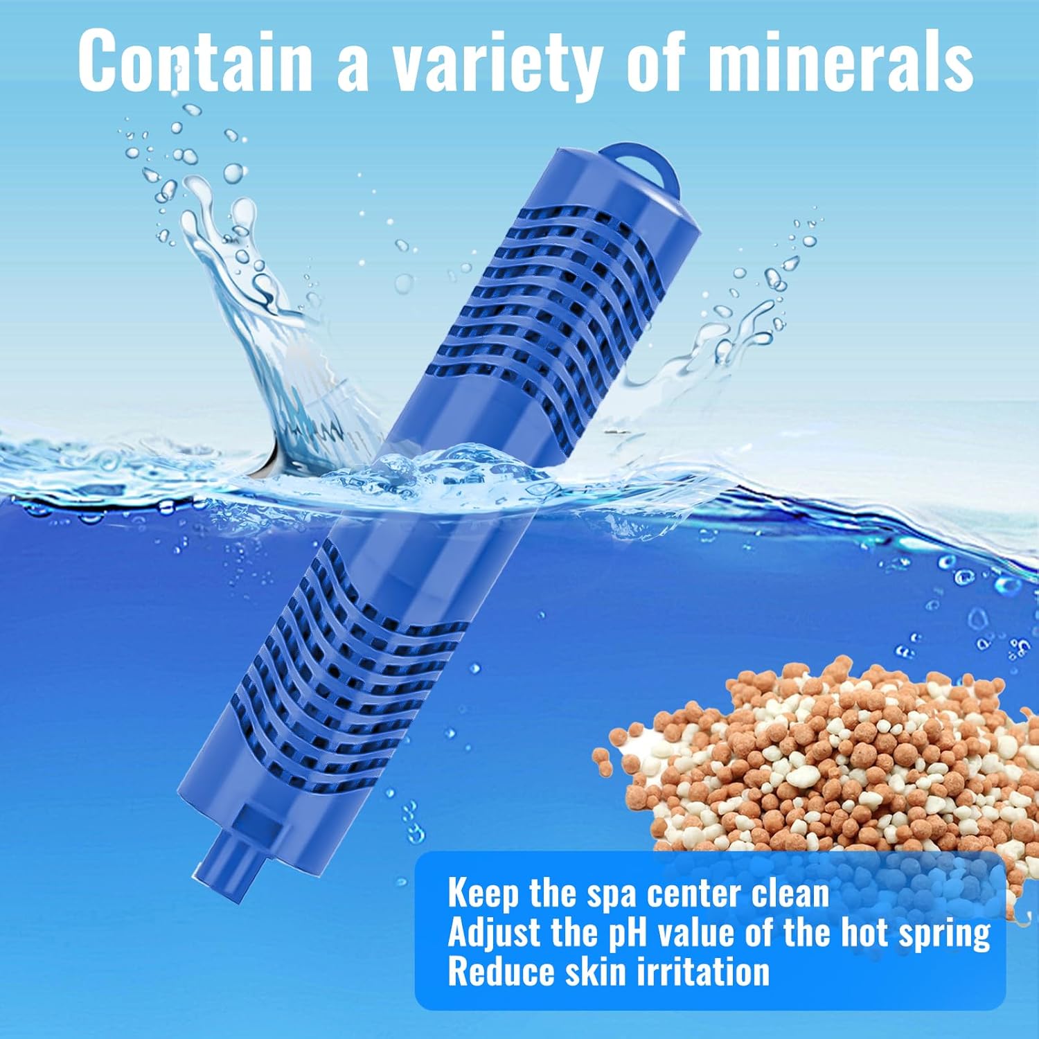 4 Pack Spa Mineral Sticks, Hot Tub Mineral Stick for Hot Tub Supplies Stick Inserts Filter Cartridge for Hot-Tub & Pool Effective for Up to 4 Months (Version 1)