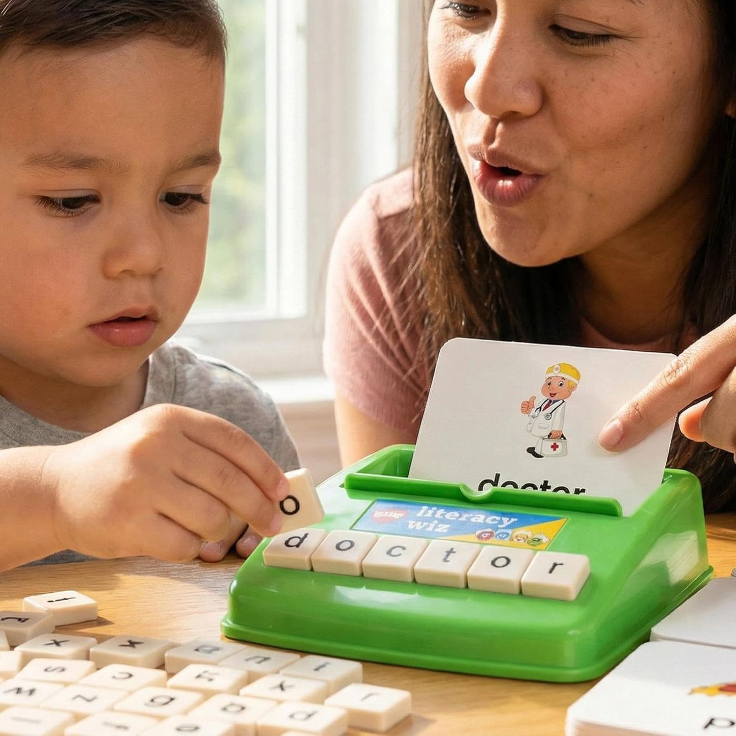 BOHS Literacy Wiz Fun Game - See and Hide Spell - Lower Case Flash Cards - Preschool Language Learning Educational Toys