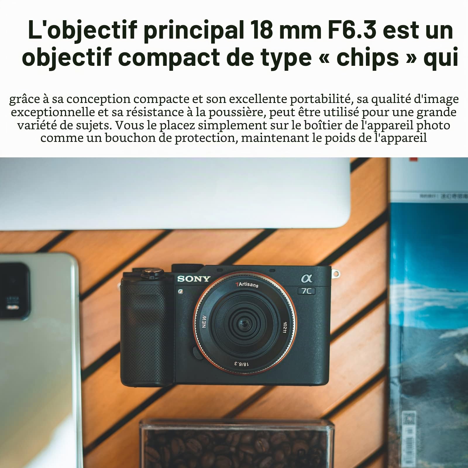 7artisans Objectif APS-C 18mm F6.3 Ultra-Fin APS-C Prime pour appareils Photo Fujifilm XF compacts sans Miroir pour Fuji Xh2s XT4 XT3 XE4 Xs10 X-A10 X-A7 X-M2 X-T10 X-T2 X-T20 X-Pro1 X-Pro2 X-E1 X-E2