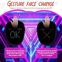 Vista 21 de Máscara LED con detección de gestos, máscara de luz para niños, hombres y mujeres, máscara LED de Halloween para disfraz y fiesta de cosplay