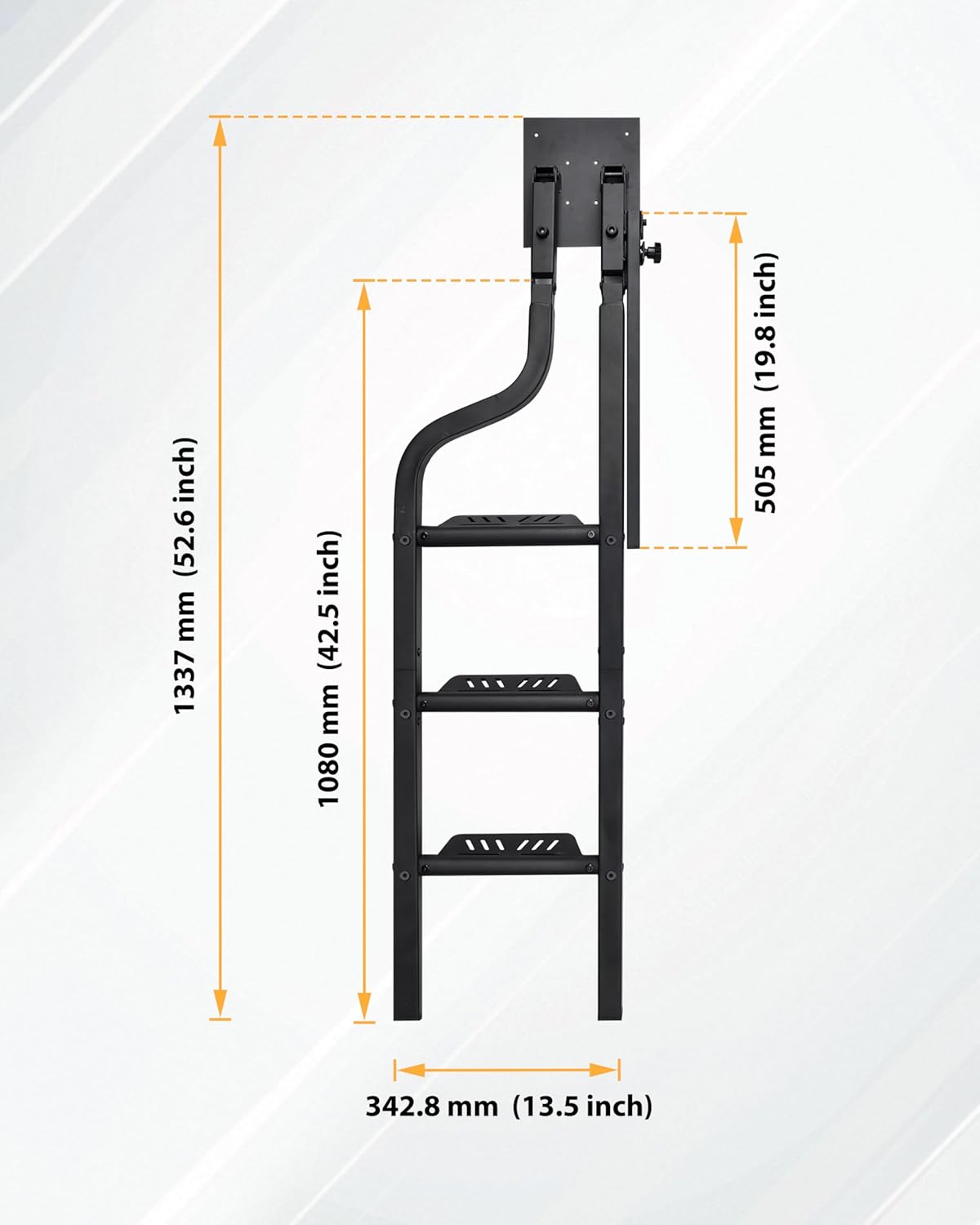 42" Aluminum Universal Pickup Truck Tailgate Ladder with Handle, Foldable Heavy Duty Tailgate Steps with Handrail for Ford F150, Dodge RAM 1500 etc. Pickup Truck Accessories