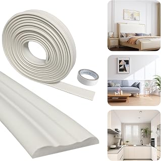 1 PCS Peel and Stick Wall Molding 16.4 Ft x 1.2" Chair Rail Moulding for Walls Adhesive Flexible Molding Trim for Home Decoration and Wall Protection