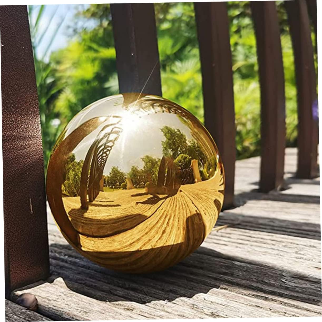 TOYANDONA 8pcs Reflective Outdoor Gazing Spheres Stainless Steel Mirror Ball for Garden Decor