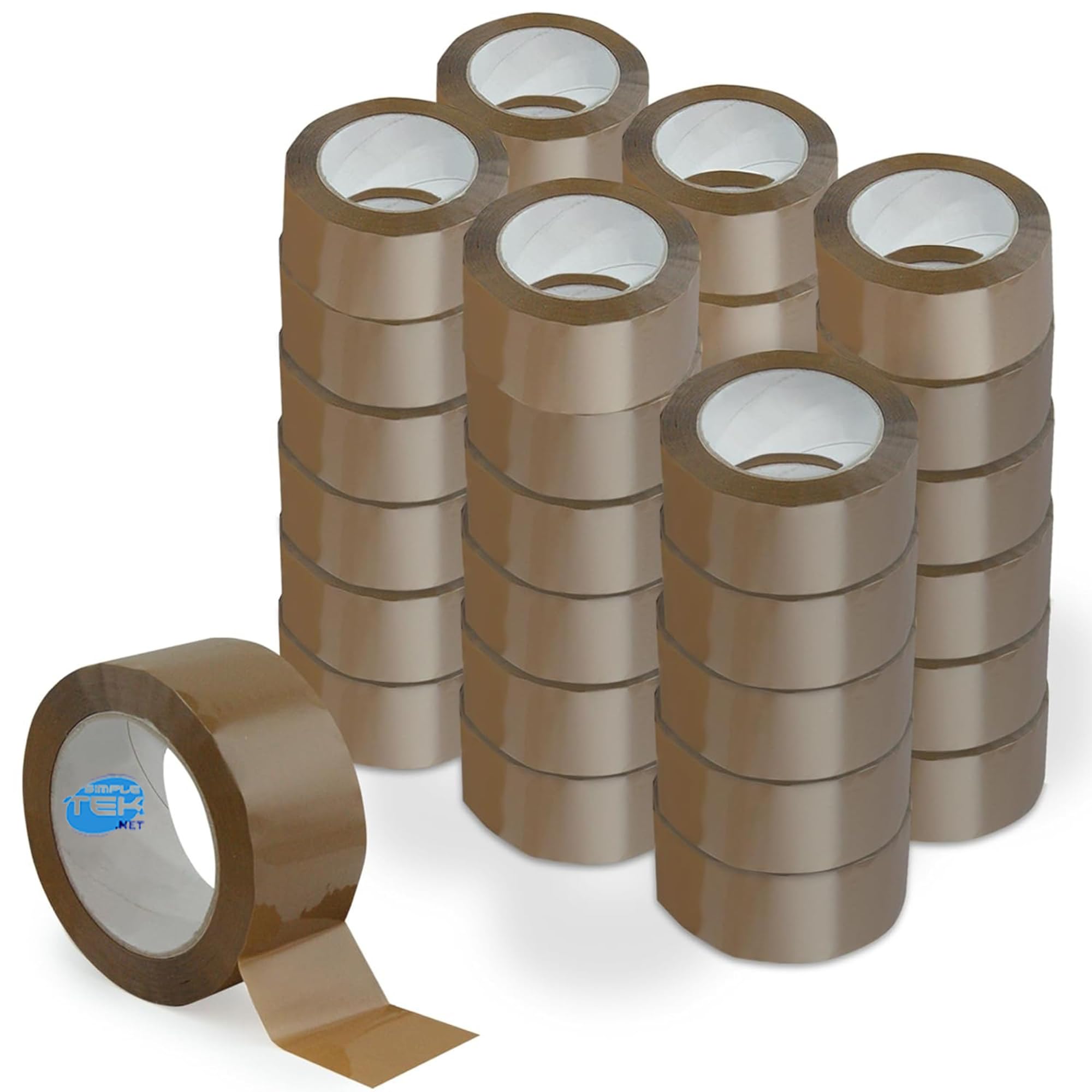 SIMPLETEK - 36 X Rotolo Nastro Adesivo Silent Silenzioso Marrone Avana Imballo Pacchi Trasloco No-Rumore 132 metri x 50 mm (36 pezzi)