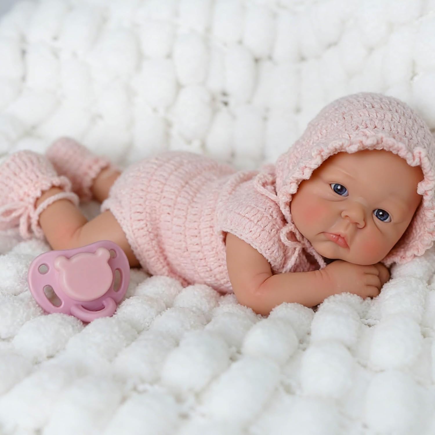 Mire & Mire Reborn Baby Dolls 12" Girl Full Body Silicone Baby Doll -Newborn that Look Open Eyes Baby Dolls-Pink