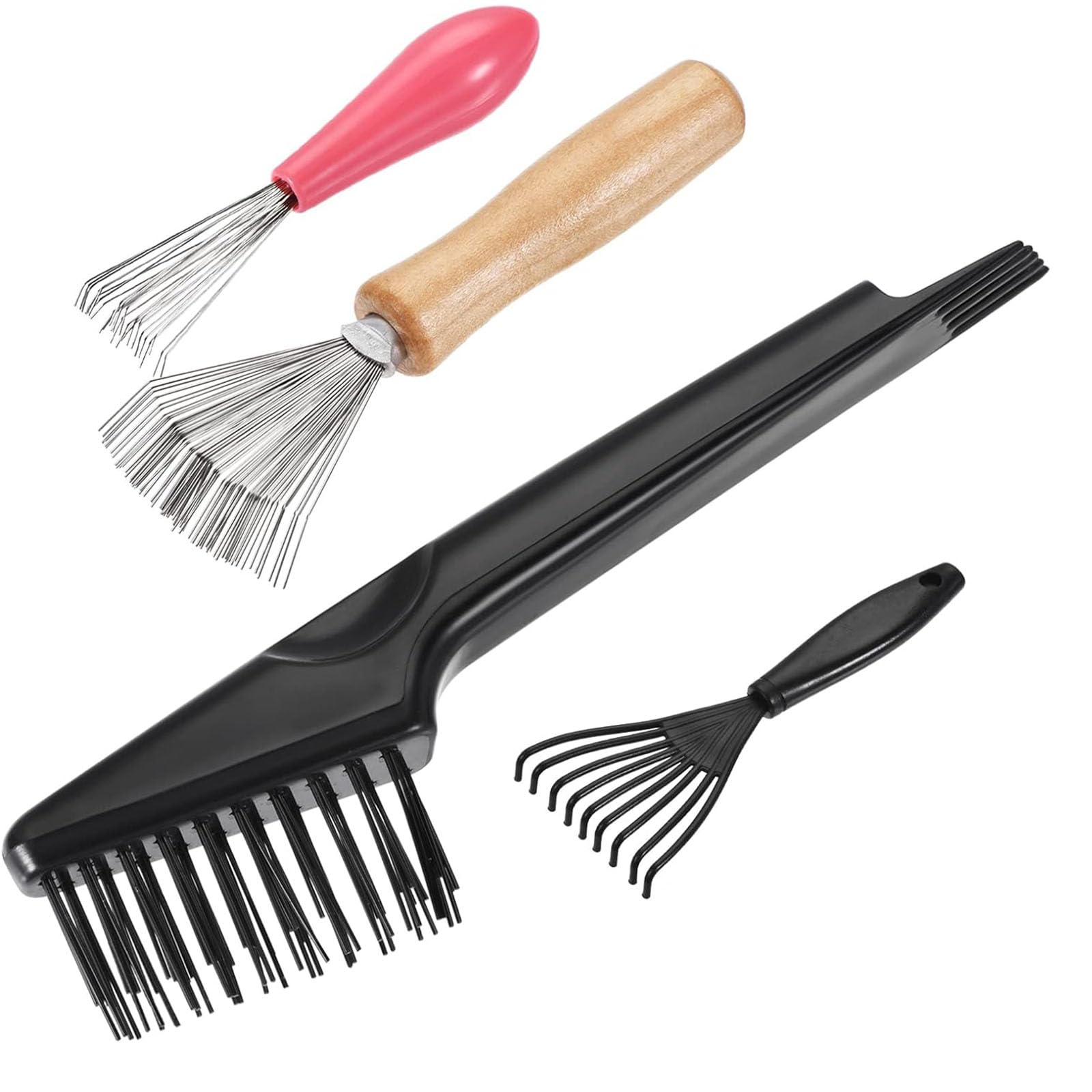 4 Pieces Comb Cleaning Tools Hair Brush Cleaner Claw Mini Portable Practical Cleaning Brush Kit for Removing Hair Dust Home and Salon Use