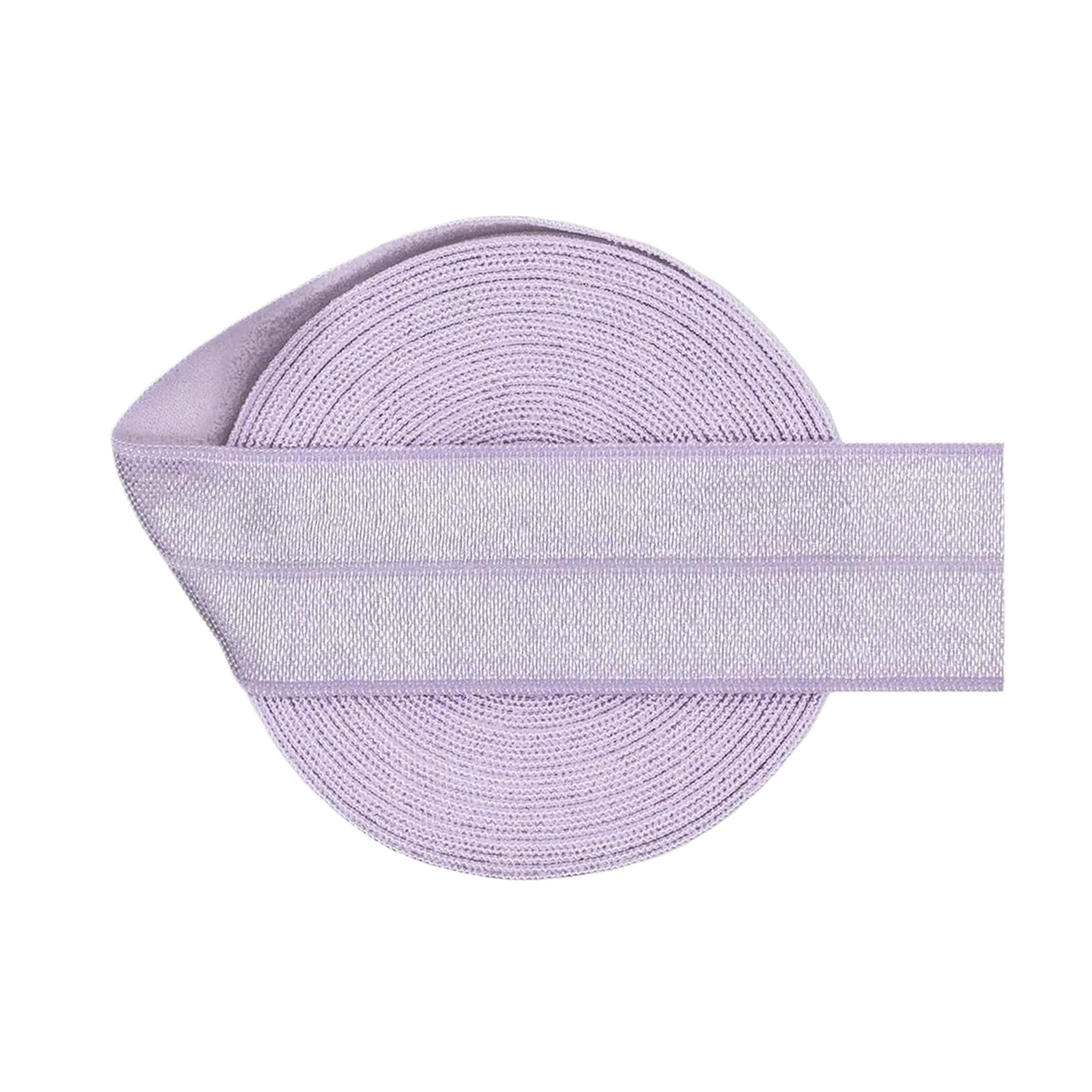1" 25mm Solid Spandex Satin Bandfold Over Elastic, Light Orchid, 25mm,10 Yards